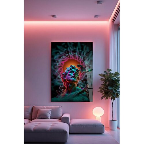 WALLXPERT Hhlneon0010 - Vi&scaron;enamenska Tempered Staklena Slika 70 x 100 cm Cene