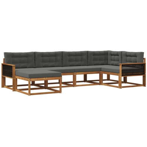vidaXL Zunanja garnitura za sedenje 6 pcs Naravna in antracitna, (5000280115) Cene