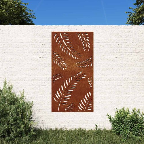  Vrtni zidni ukras 105 x 55 cm od čelika COR-TEN s uzorkom li&amp;scaron;ća Slike