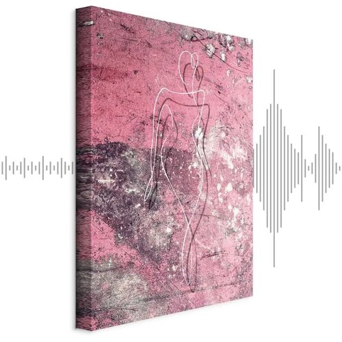  Slika - Figure on Pink Background (1-part) - Female Silhouette in Marble 60x90 Akustična Cijene