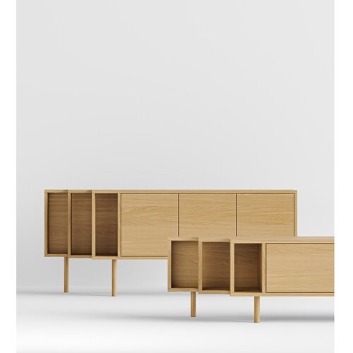Woodman TV omarica v hrastovem dekorju v naravni barvi 189x50x44 cm Shift &amp;ndash; Slike