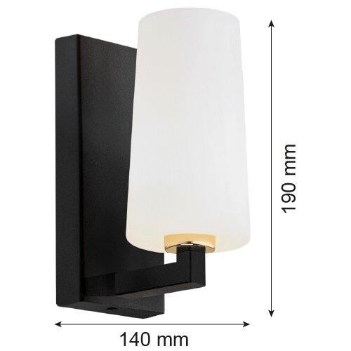  Argon 8056 - Zidna lampa CAMELOT PLUS 1xE27/15W/230V crna/bela/zlatna Slike