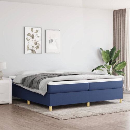 The Living Store Posteljni okvir modra 200x200 cm blago - Box Spring Posteljni Okvir, (21518136) Cene