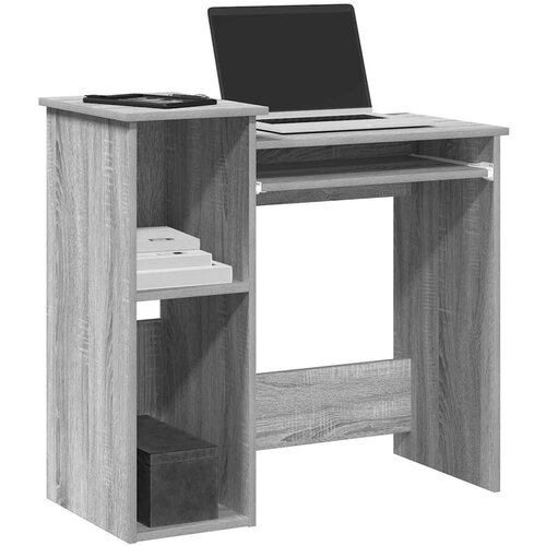 vidaXL Pisalna miza s policami siva sonoma 84x40x78 cm inž. les Cene