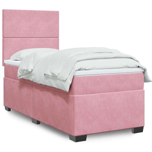 Box spring krevet s madracem ružičasti 100x200 cm baršunasti Cijene