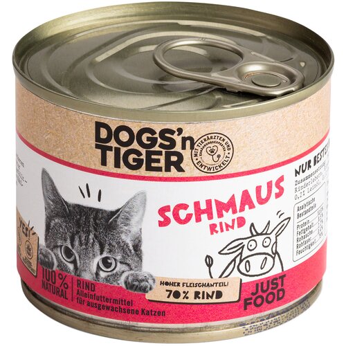 Dogs'n Tiger Adult Cat 6 x 200 g - Schmaus govedina Cene