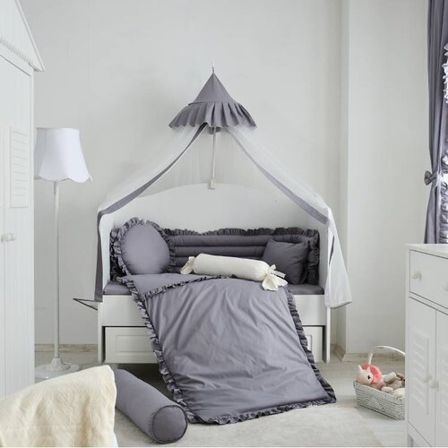 Belis posteljina za krevetac elegance grey 120X60 cm Slike