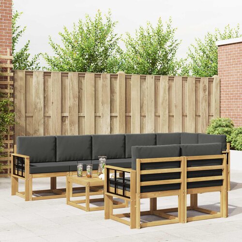  Set vanjskih sofa 9 kom. Bijela i antracit Poliester Smeđa 59 x 59 x 37 cm Slike