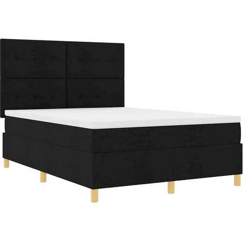 Box spring krevet s madracem Crna 140 x 190 cm tkanina - Crna 140 x 190 cm S gumbima Slike