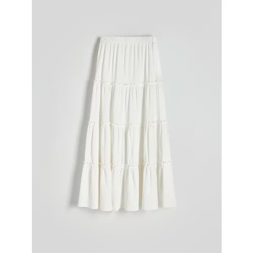 Reserved - Maxi suknja s volanima - bijela