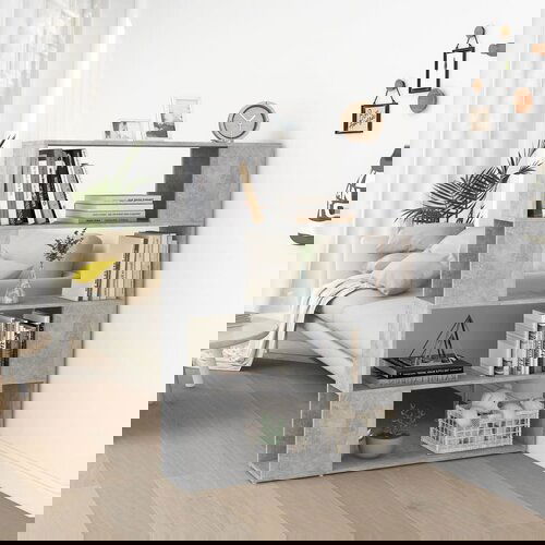 VidaXL Ormarić za knjige / sobna pregrada boja betona 100x24x124 cm Slike