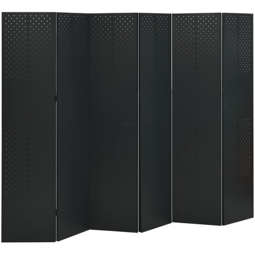 vidaXL Sobna pregrada sa 6 panela crna 240 x 180 cm čelična Cijene