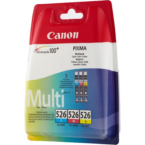 Canon komplet kartu&amp;scaron; CLI-526 Z (modra, &amp;scaron;krlatna, rumena), original Slike