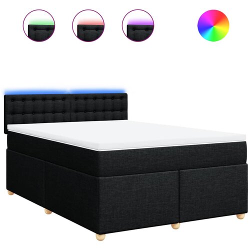Maison Chic Box spring posteljni - Vzmetna postelja z vzmetnico črn 140x190 cm blago SL10709, (21883911) Cene