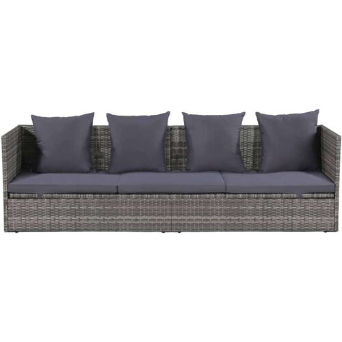 Poli vrtni ležaj sivi 200 x x 60 cm od poliratana Slike
