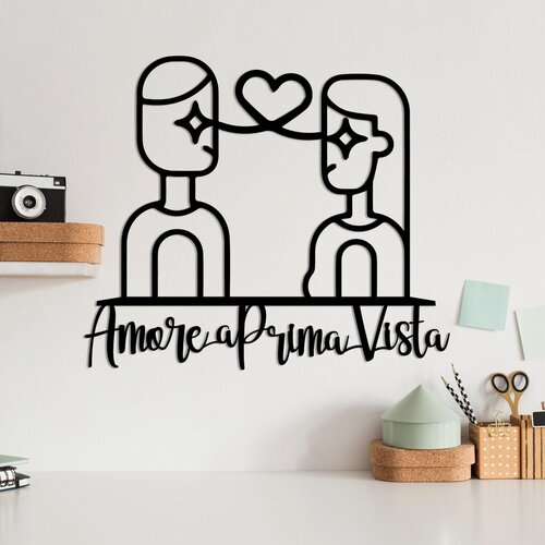 Wallity zidna dekoracija amore prima vista 4, 56 x 49 cm, crna Cene