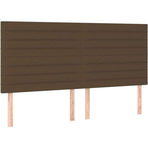  Krevet s oprugama i madracem tamnosmeđi 200x200 cm od tkanine Slike
