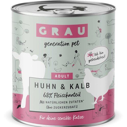 GRAU Adult bez žitarica 6 x 800 g - Piletina i teletina Cene