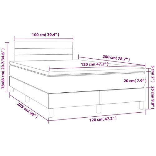 Box spring krevet s madracem crni 120 x 200 cm bar&amp;scaron;unasti Slike