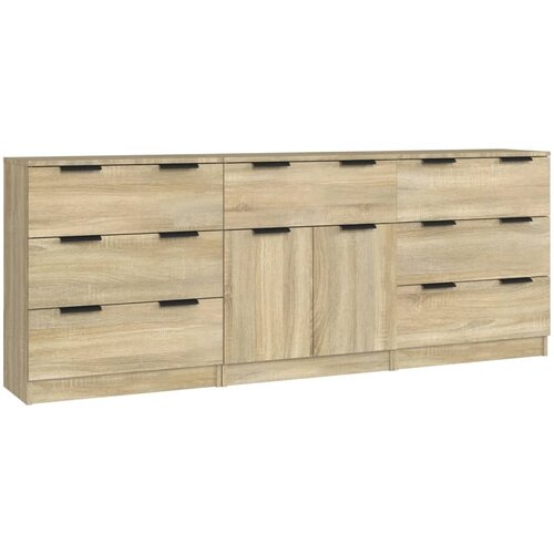 Maison Chic 3-delna Komoda - Predalnik sonoma hrast konstruiran les, (21721859) Cene