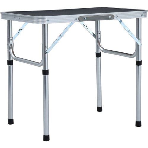 vidaXL Zložljiva miza za kampiranje siva iz aluminija 60x45 cm Cene