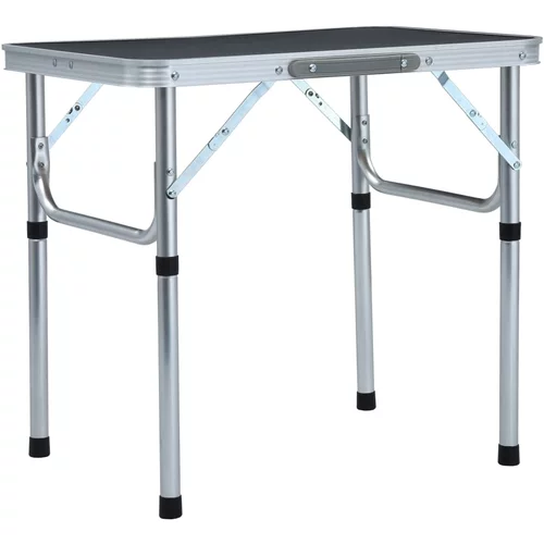 vidaXL Zložljiva miza za kampiranje siva iz aluminija 60x45 cm