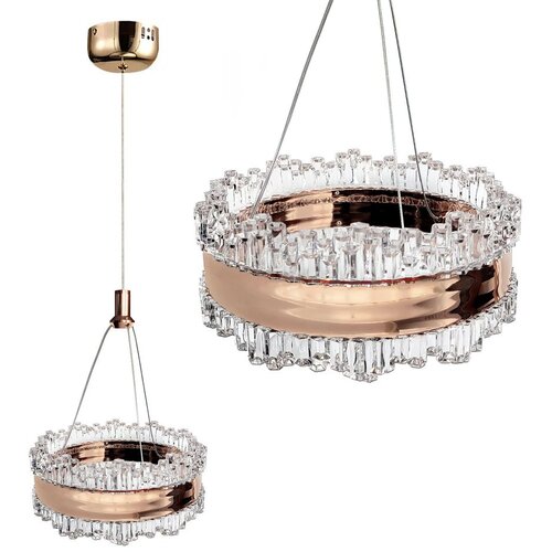 Toolight Viseća Kristalna Lampa LED LHJ099-CP GOLD Slike