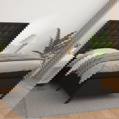 vidaXL Krevet s oprugama i madracem crni 80 x 200 cm od umjetne kože Cijene
