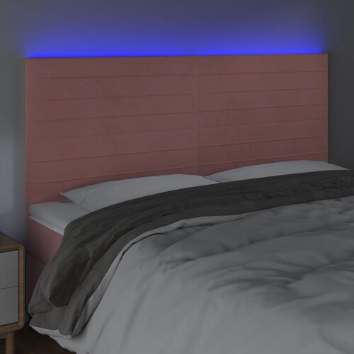  LED uzglavlje ružičasto 180x5x118/128 cm bar&amp;scaron;unasto Slike
