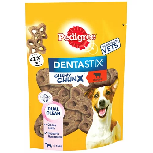 Pedigree Dentastix Chewy Chunx pasji priboljški - Varčno pakiranje: Mini priboljški z govedino 5 x 68 g (za majhne pse)