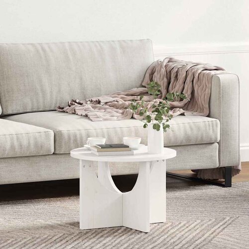  Kava Stol Bijelo 50 x 50 x 35 cm Masivna borovina Slike
