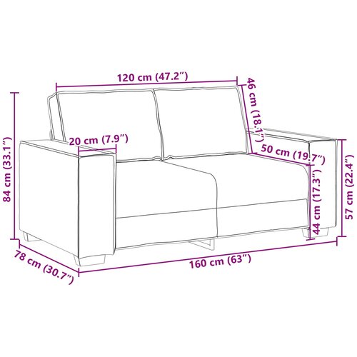  Dvosjed Sivi 160 cm Lažna koža Slike