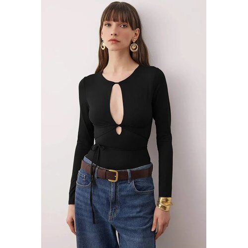 TRENDYOLMILLA ženski top Tpraw26Bd00028, Crna Cene