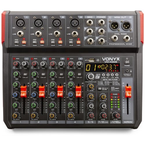  VM-KG08 8 kanalna me&scaron;alna miza z USB / Bluetooth predvajalnikom ter vokalnim efektom - Audio-Kondric Cene