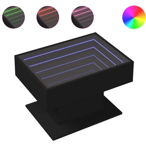 Maison Chic Klubska mizica - kavna mizica - Nizka mizica LED črna 70x50x45 cm inženirski les, (21755188) Cene