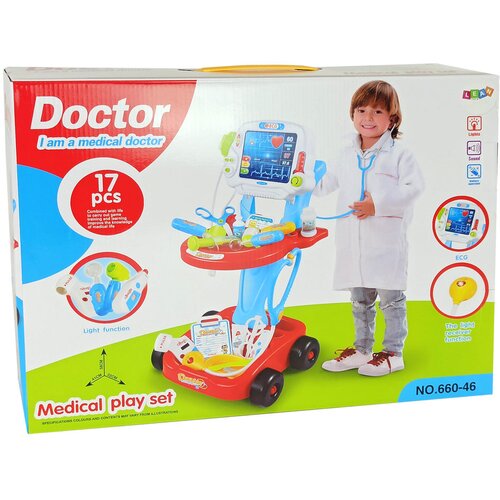  Set medicinskih rekvizita na kolicima - 17 elemenata Slike