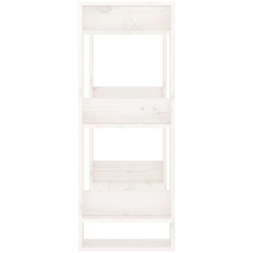  Knjižna omara/pregrada bela 60x35x91 cm trdna borovina, (20705695) Slike
