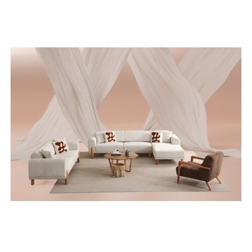 Atelier Del Sofa Trosed Lyke, 228x88x75 cm, Krem boja Slike