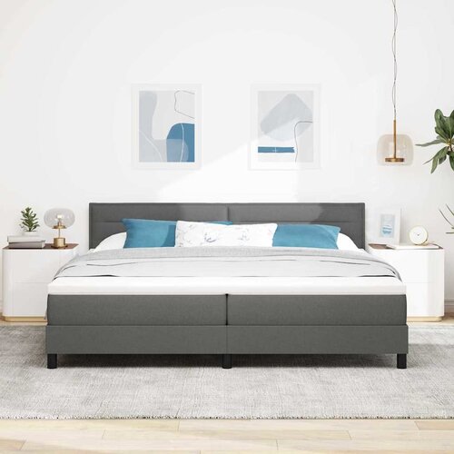 s opruga kutije Tamno siva 200 x 200 cm tkanina Slike