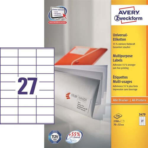  Etikete zweckform 3479 70x32mm bele ZWECKFORM Slike