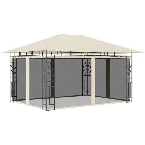 VidaXL Sjenica s mrežom protiv komaraca 4 x 3 x 2,73 m krem 180 g/m&amp;sup2; Slike
