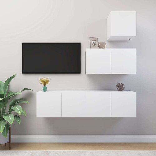  4-dijelni set TV ormarića bijeli od iverice Cijene