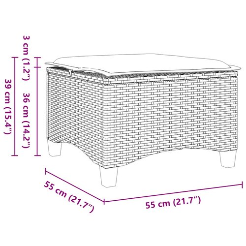  Vrtne stolice s jastucima 2 kom. Crne 55x55x36 cm Poli ratan Slike