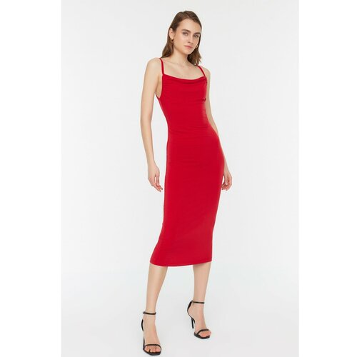 Trendyol Red Collar Knitted Dress Slike