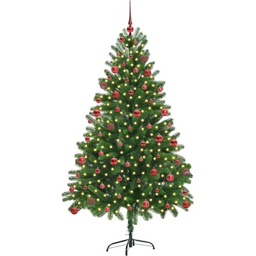 VidaXL Božićno drvce s 300 LED svjetlima s stalakom Zelena 180 cm PE Slike