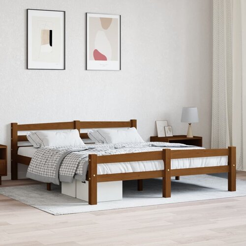 Furnova Posteljni okvir medeno rjav iz trdne borovine 160x200 cm, (21934783) Slike