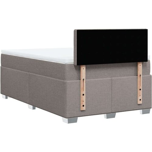 VidaXL Krevet s oprugama i madracem smeđesivi 120 x 190 cm od tkanine Slike