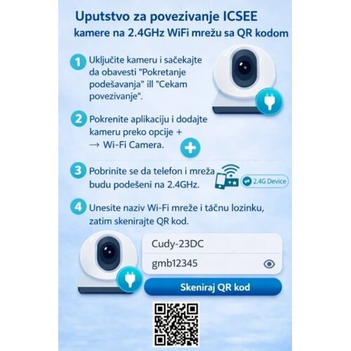 Gembird CAM-IP9MP-EP12 360&deg; Visual Angl GMB kamera 9MP(3mp+3mp+3mp) H.265 WiFi Camera, ICSEE App, 3.6mm,IP66 Cene