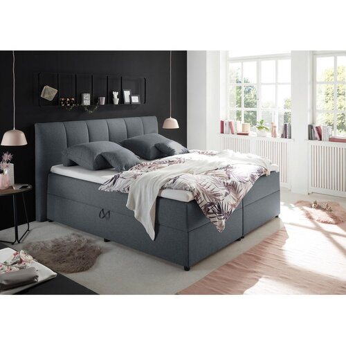 MID.YOU POSTELJA BOXSPRING 180 cm x 200 cm , tekstil antracit Cene