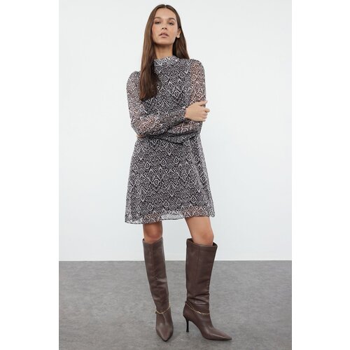 Trendyol Beige Abstract Woven Dress Slike